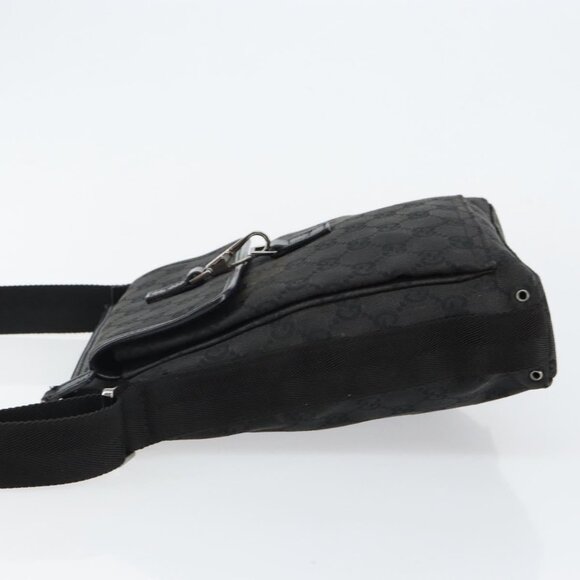 GUCCI GG Canvas Jackie Shoulder Bag Black Silver Auth - Picture 4 of 16